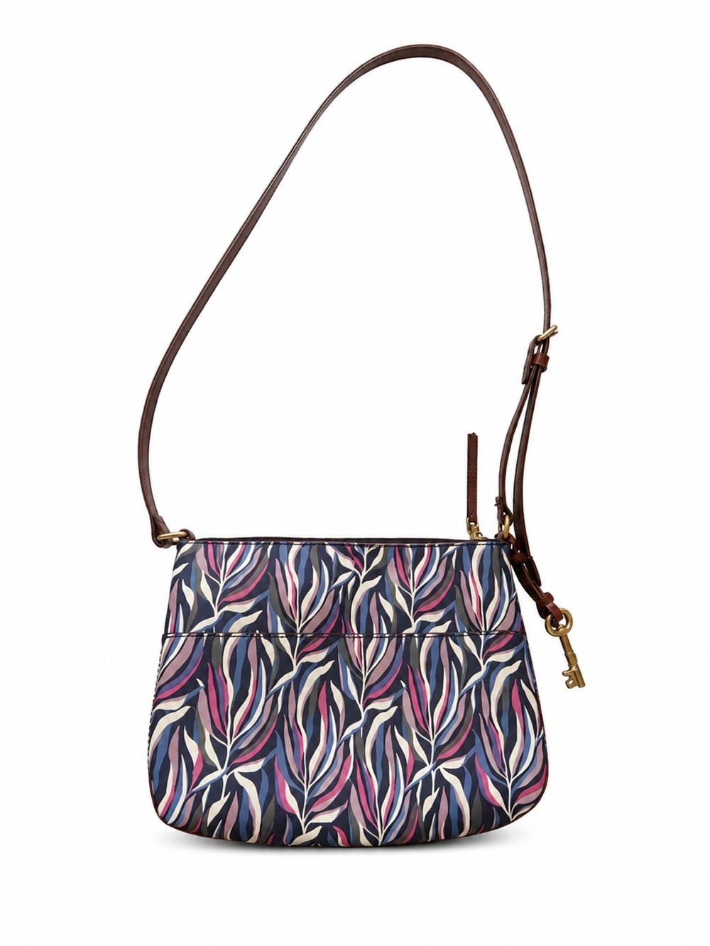 Fossil Multicolor Floral Print Leather Trim Crossbody Shoulder Bag boho - Picture 2 of 15